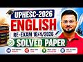 UPHESC Assistant Professor English Re-Exam Paper Solution 2026 | AKSRajveer | Literature Lovers