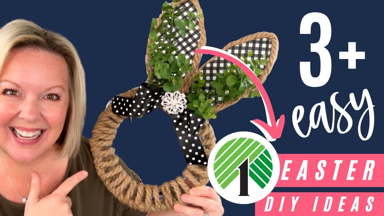 🐰 Dollar Tree Easter Bunny Spring Decor 2023 | Dollar Tree Bunny Wreath ...