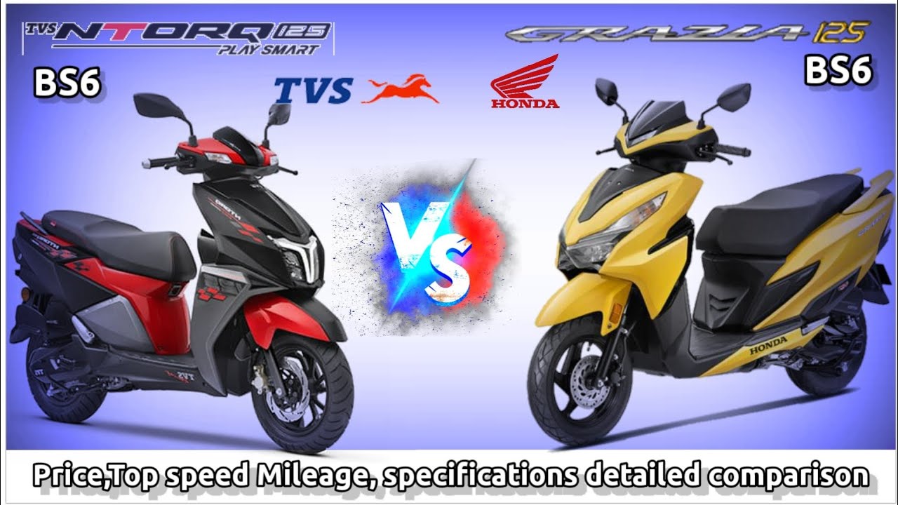 Tvs Ntorq 125 bs6 VS Honda Grazia 125 bs6,side by side comparison,price