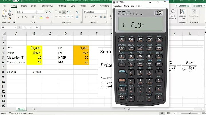 YTM on HP 10bii plus Calculator