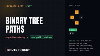 LeetCode #257: Binary Tree Paths — One Path List, Undone on the Way Back