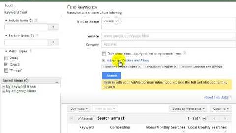 Google Keyword Tool Tutorial for Picking a Domain Name