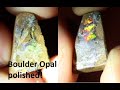 Polishing thin boulder opal- we try to gently polish a thin seam of precious opal!