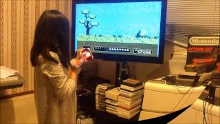Original NES duck hunt cheat with the zapper and cell phone app strobe light screenshot 1