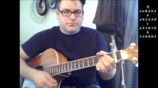 How to play Waterfalls by TLC with strumming pattern on acoustic guitar