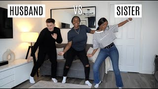 TEACHING MY HUSBAND AND SISTER HOW TO DANCE !! | Husband vs sister | AFROBEAT CHALLENGE