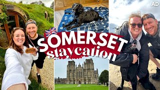 SOMERSET VLOG!   dogfriendly cosy hobbit house!  Wells, Cheddar & UK Staycation Countryside  AD