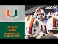 Miami's Carson Beck Tosses 4 Touchdown Passes Against the Seminoles