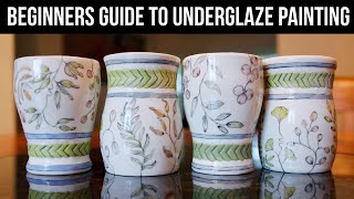 Underglaze Painting for Beginners - Learn how to QUICKLY draw and paint basic elements!