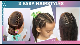 3 PEINADOS CON LIGAS PARA NIÑAS / 3 TODDLER HAIR STYLES WITH ELASTICS