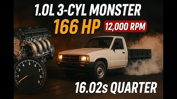 Tiny Engine, Big Power: 1.0L 3-Cyl 166HP Build — 12,000 RPM & 16.02 Quarter (Automation → BeamNG)