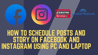 How To Schedule Posts And Story On Facebook And Instagram Using PC And Laptop