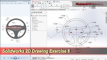 Solidworks 2D Drawing Practice Tutorial | Basic Exercise 6