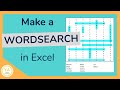 How to Create a Word Search Puzzle in Excel - Tutorial