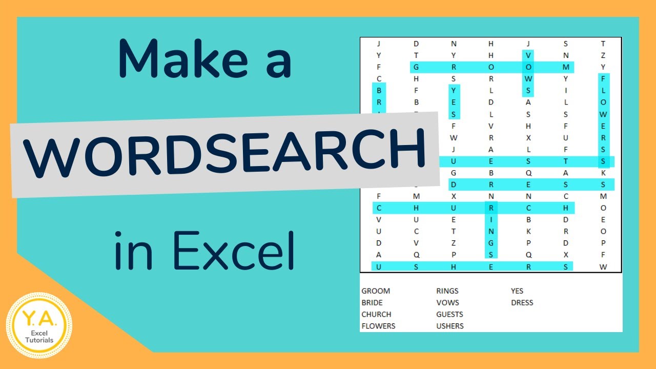 How to Create a Word Search Puzzle in Excel - Tutorial With Word Sleuth Template