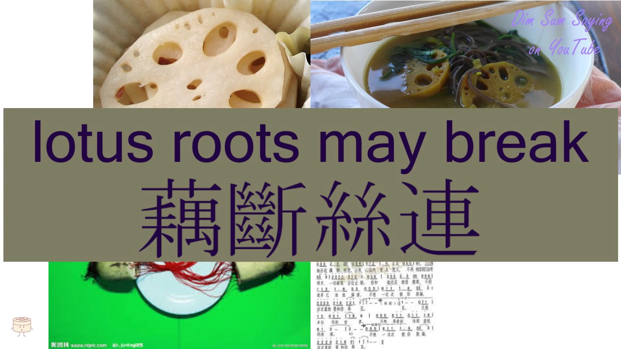 "LOTUS ROOTS MAY BREAK" in Cantonese (藕斷絲連) Flashcard YouTube