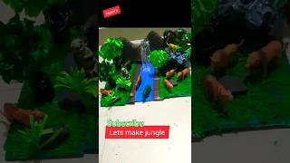 how to make jungle/ forest model for school project #shorts #youtubeshorts #craft #art#drawing