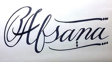 Afsana Name Signature Calligraphy Status | How to Cursive write with cut Marker #afsana @afsana