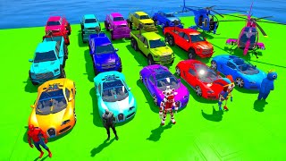 Stunt Race For Car Racing Challenge by Colourfull Super Car, Helicopter and Monster truck #23