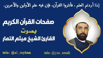 صفحة 45 من القرآن الكريم الجزء الثالث بصوت القارئ الشيخ ( ميثم التمار)🌹