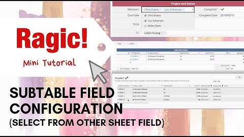 Subtable field configuration (select from other sheets field)