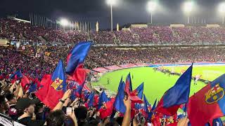 FC Barcelona - PSG 16.04.2024. FC Barcelona Anthem 55.000 Barca fans. Estadi Olímpic Lluís Companys