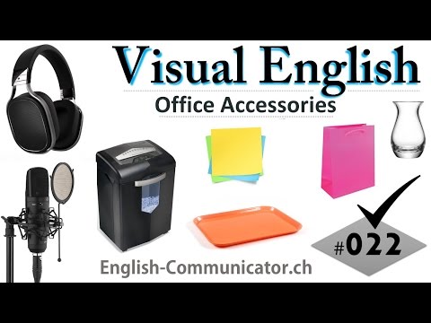 #022 Visual English Language Learning Practical Vocabulary Office Stationary Furniture Part 5