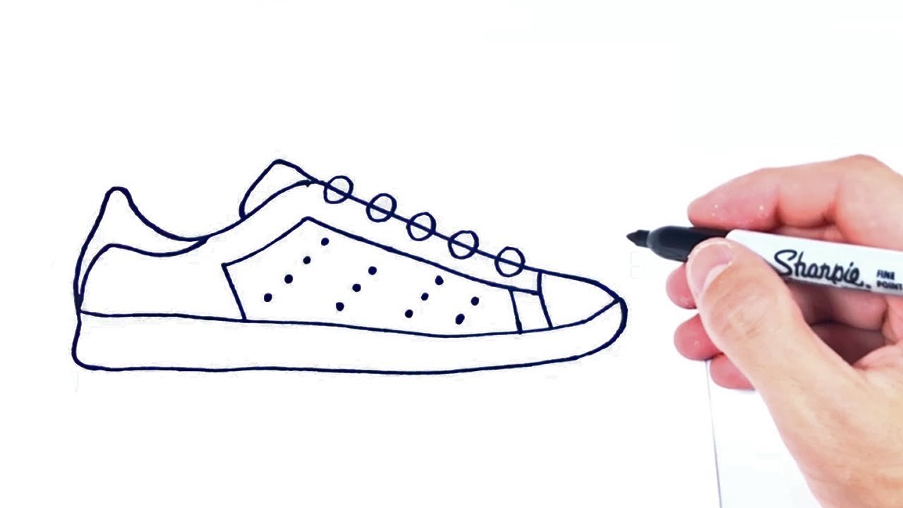 Como dibujar unas Zapatillas o Tenis paso a paso - YouTube