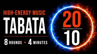 🔥 4 Minute Tabata Timer | 20/10 HIIT Workout | 8 Rounds + High-Energy Music