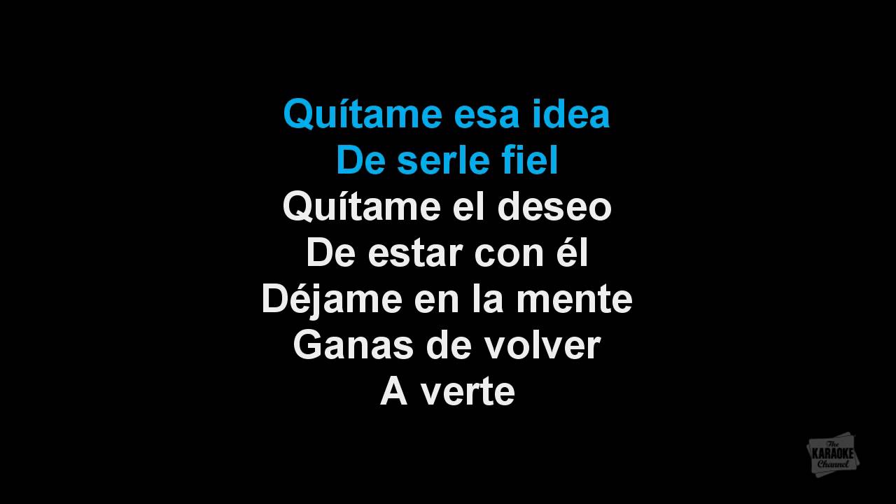 Quítame Ese Hombre in the style of Pilar Montenegro karaoke video with