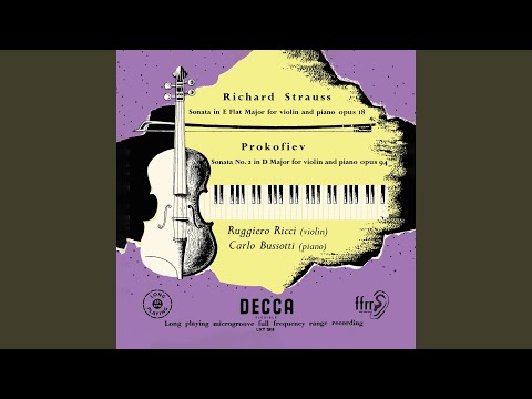R. Strauss: Violin Sonata in E-Flat Major, Op. 18, TrV 151: 2. Improvisation. Andante cantabile