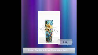 Skinny Tumbler & Straw, Floral Water Bottle, Cottagecore Daffodil Slim Travel Tumbler, Whimsical ...