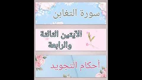 #سورة التغابن #ملاحظات أ.ندى #الآيات 3-4#قليل دائم خير