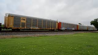BNSF EB Stack train in Nolanville, heading for Temple Yard.  14 empty Auto Racks on the end.