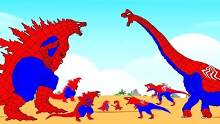 Evolution Of GODZILLA SPIDER Vs Team SPIDER DINOSAURS T-REX: Who Is The King Of Jurassic World ?