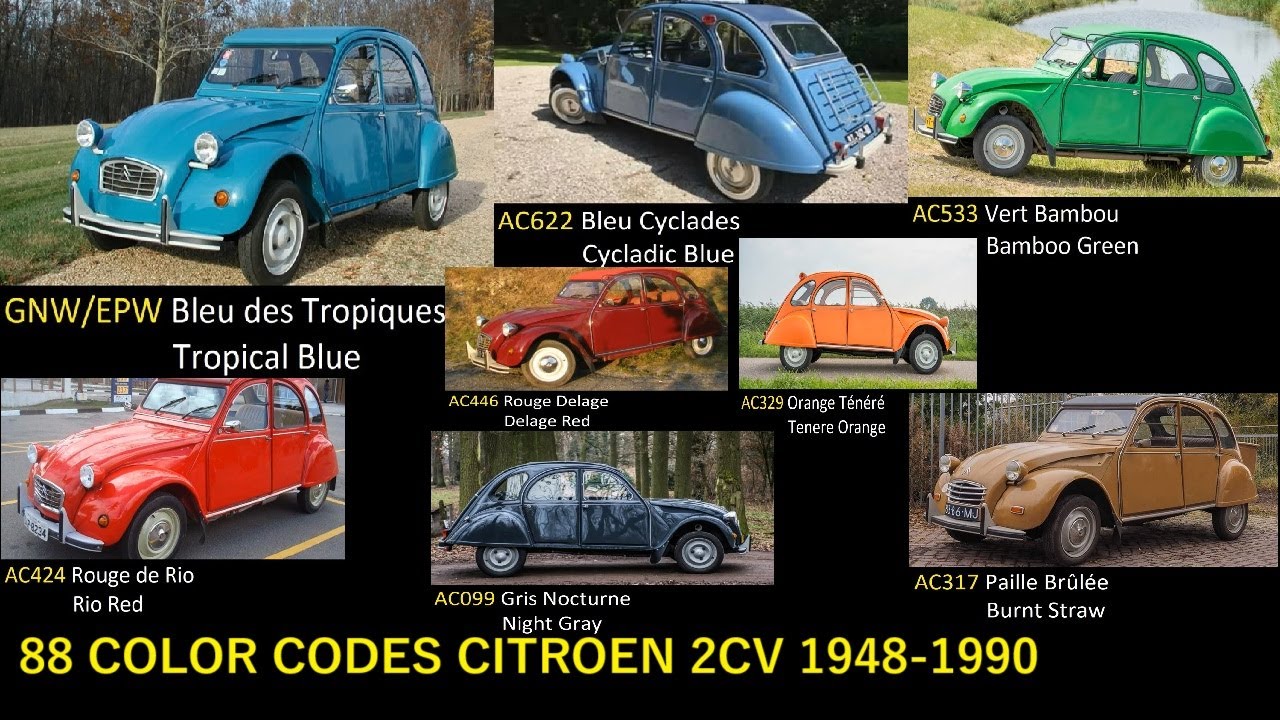 20. FACTORY COLORS CITROEN 2CV 1948 - 1990 - YouTube