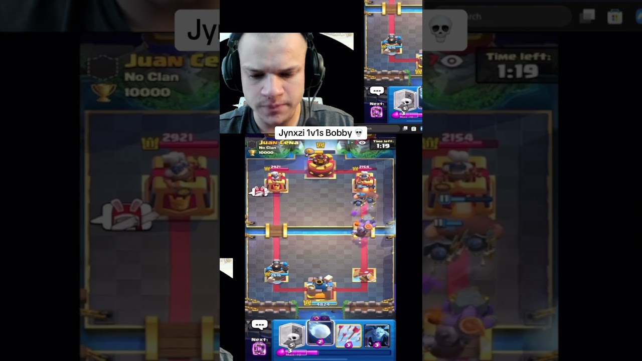 Jynxzi play’s against Bobby from clash royal 