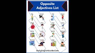 89 Opposite Adjectives in English with Pictures #dailyenglishguide  #englishgrammar#vocabularylearn