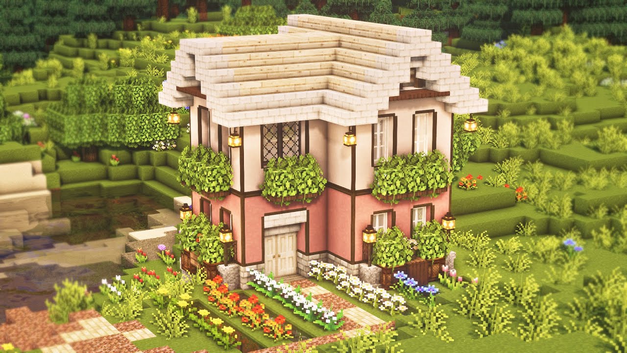 Minecraft Aesthetic Garden House (Speedbuild) YouTube