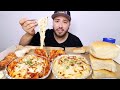 BAKED ZITI + FETTUCCINI ALFREDO + PIZZA | ITALIAN FOOD MUKBANG