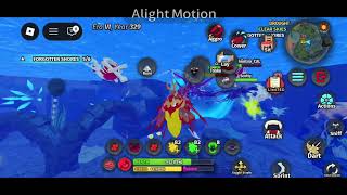Kossing as squid with the duo and a mini aquatic war creatures of sonaria