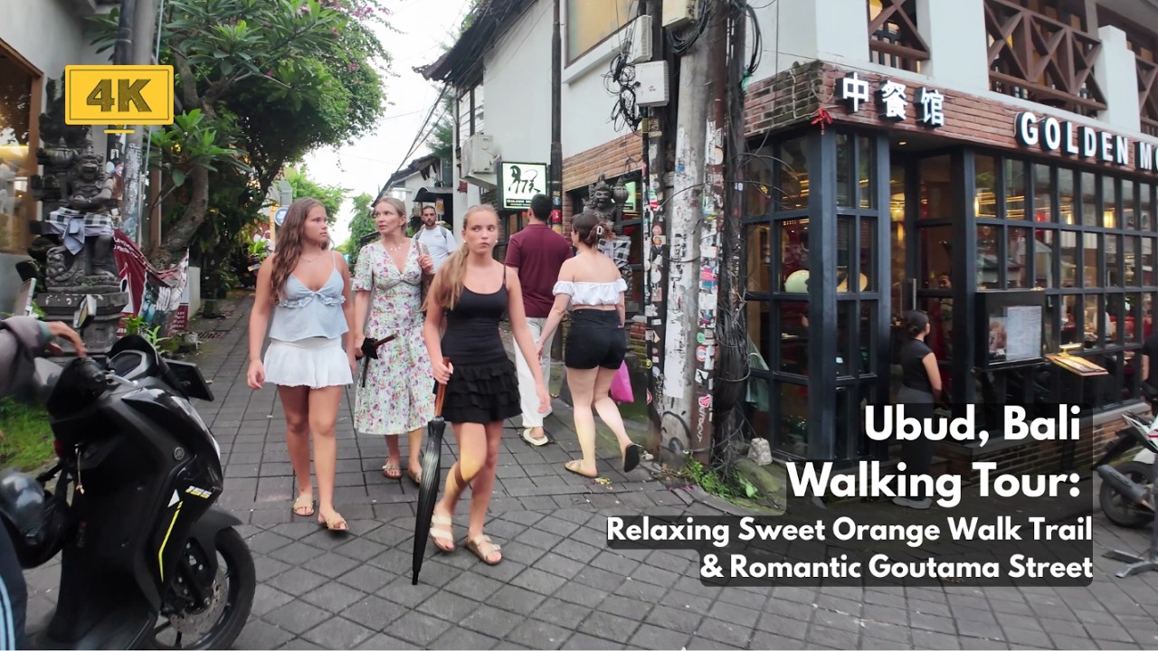 UBUD, Bali 4K Relaxing Walking Tour 2026 Around Sweet Orange Walk Trail, Kajeng & Goutama Street