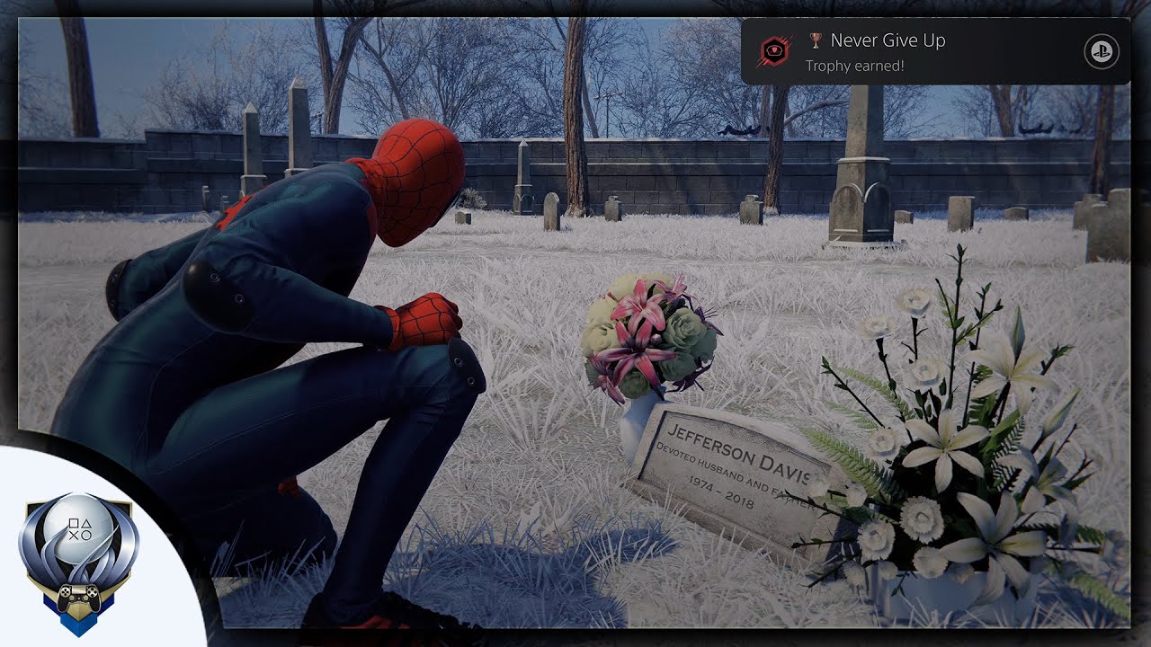 Spider-Man Miles Morales - Jefferson Davis' Grave Site (Never Give Up  Trophy Guide) - YouTube