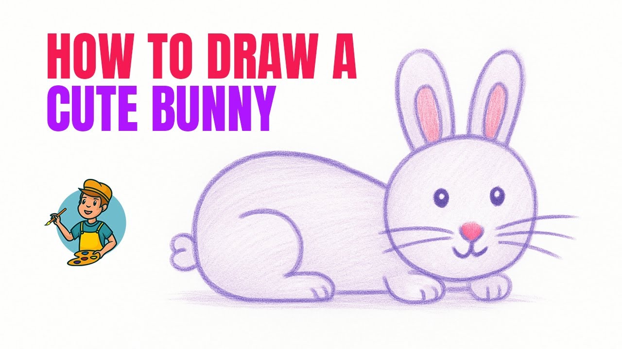 Pink Rabbit Drawing Tutorial How to Draw Bunny 🐰| Rabbit Drawing Tutorial 🐰 | Simple Art for Kids ...