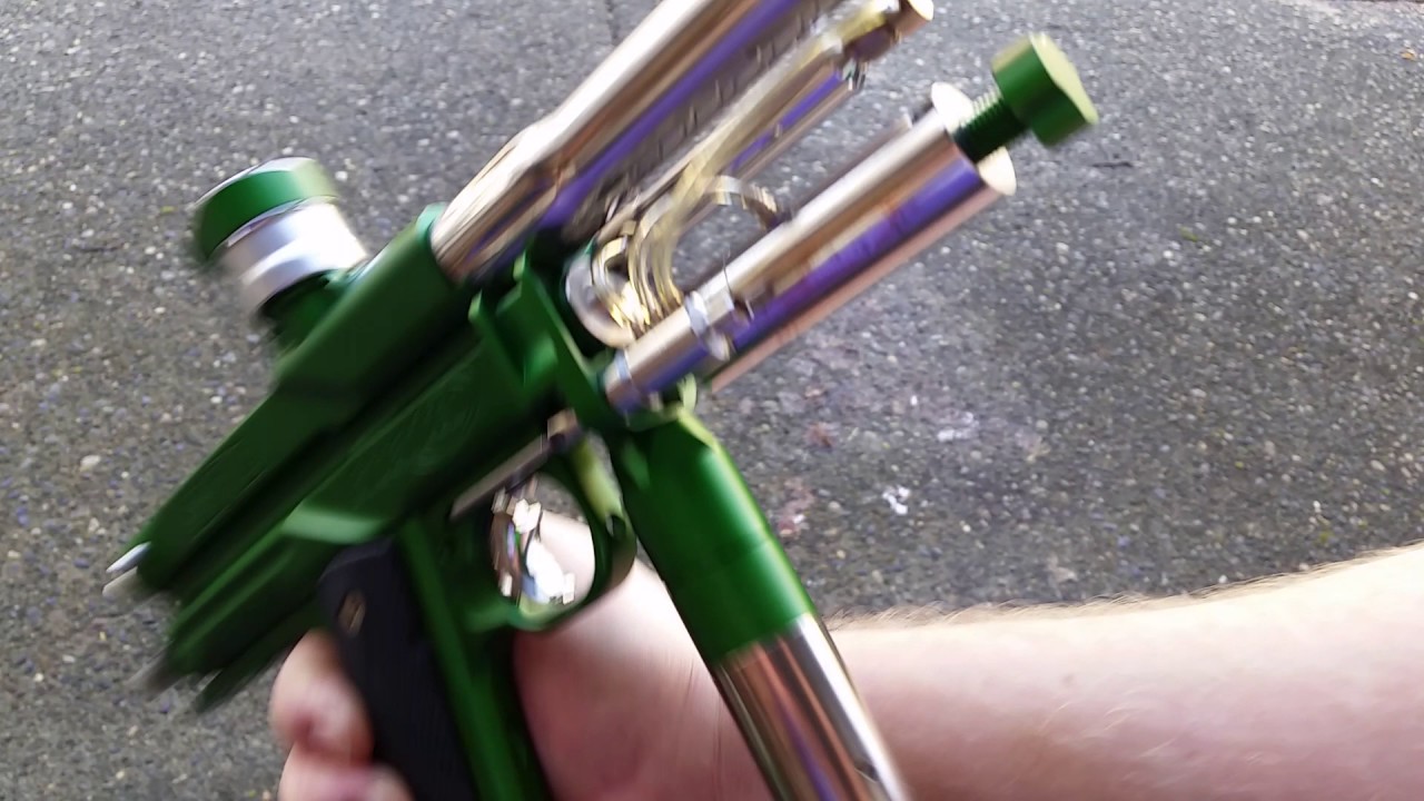 Restored green Shocktech SFL Autococker YouTube