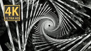 Abstract Background Video 4k Screensaver TV 10 h VJ LOOP NEON Black White Visuals Hypnotic Triangle