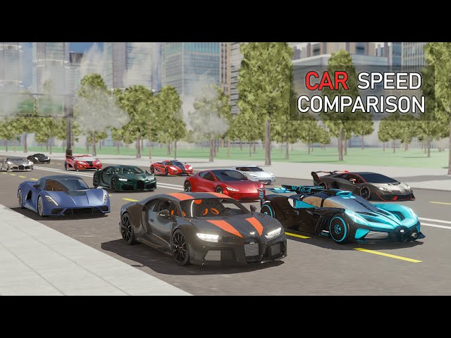 CAR SPEED COMPARISON 3D | Real Scale Animation (60 FPS) class=