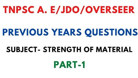 STRENGTH OF MATERIAL MCQ DISCUSSION - PART-1
