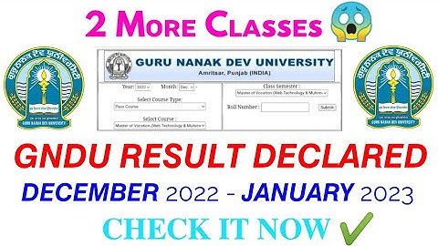 Gndu Result Declared ✔️ || Gndu Odd Semester Exam Result || Gndu Result 2022 || Gndu Result News