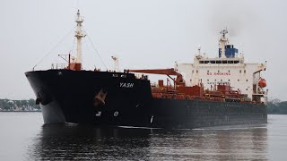 Oil Tanker Yash Heads Down The Delaware River